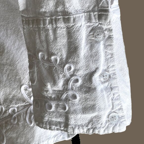 SCULLY Cantina Collection Women’s XS White Peruvian Cotton Embroidered Top - Picture 7 of 12